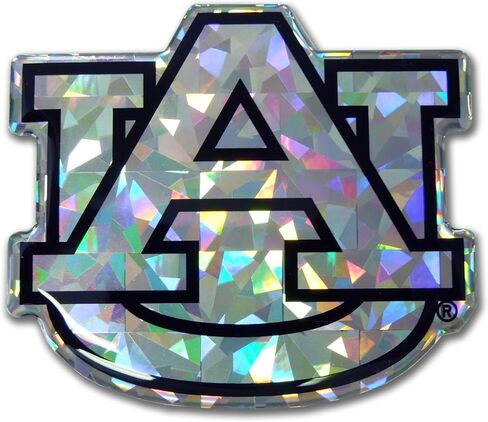 Elektroplate Officially Licensed Auburn AU Silver Reflective Decal | Premium 3D Doming All Weather Sticker for Car, Water Bottle, Laptop, Tablet, Cooler, Bumper, Toolbox, Phone | Made in The USA in Saudi Arabia