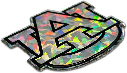 Elektroplate Officially Licensed Auburn AU Silver Reflective Decal | Premium 3D Doming All Weather Sticker for Car, Water Bottle, Laptop, Tablet, Cooler, Bumper, Toolbox, Phone | Made in The USA in Saudi Arabia