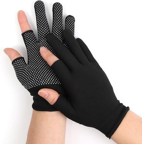 3 Pairs Men and Women Half-Finger Slip Fingerless Work Gloves for Construction Nylon Fitness Cycling Motorcycle Gloves in Saudi Arabia
