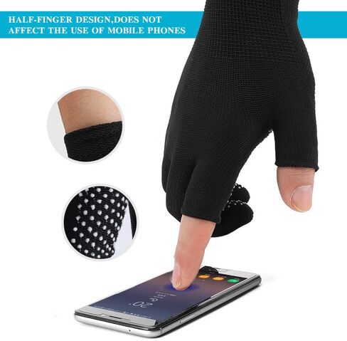 3 Pairs Men and Women Half-Finger Slip Fingerless Work Gloves for Construction Nylon Fitness Cycling Motorcycle Gloves in Saudi Arabia