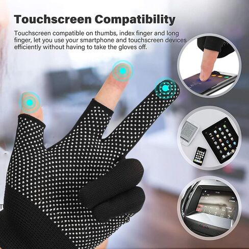 3 Pairs Men and Women Half-Finger Slip Fingerless Work Gloves for Construction Nylon Fitness Cycling Motorcycle Gloves in Saudi Arabia