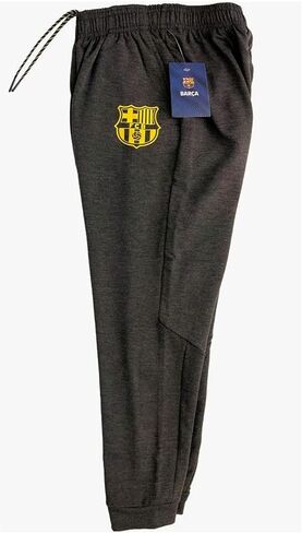 Icon Sports Boys' Barcelona Sweatpants (Reflective Printed Club Logo), Licensed Barcelona Youth Jogger Charcoal Heather in Saudi Arabia