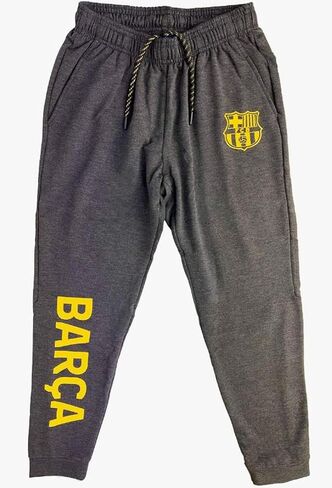 Icon Sports Boys' Barcelona Sweatpants (Reflective Printed Club Logo), Licensed Barcelona Youth Jogger Charcoal Heather in Saudi Arabia