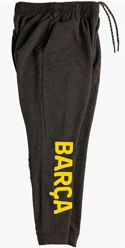 Icon Sports Boys' Barcelona Sweatpants (Reflective Printed Club Logo), Licensed Barcelona Youth Jogger Charcoal Heather in Saudi Arabia