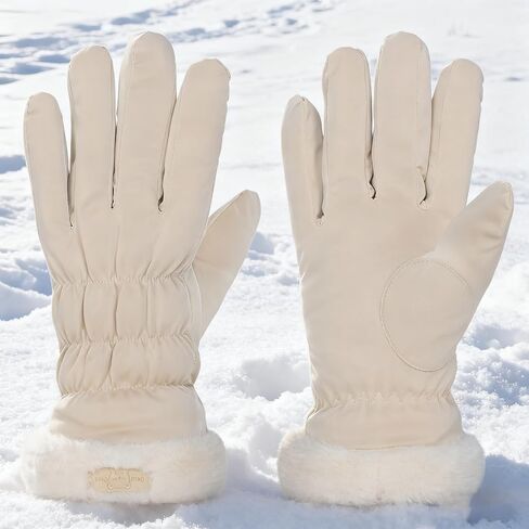Women's Windproof-Winter-Ski-Gloves, Water-Resistant Snow Gloves, Warm Fleece Lined Thermal Protection for Cold Weather in Saudi Arabia