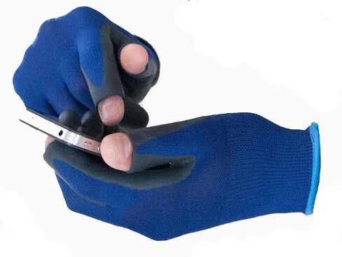 Patented Open Index Finger and Thumb Tip Touchscreen Foam Nitrile Gloves for Hiking, Camping, & Outdoor Recreation (Men & Women) in Saudi Arabia