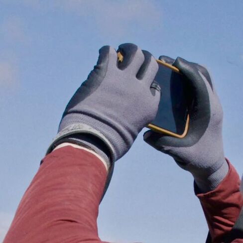 Patented Open Index Finger and Thumb Tip Touchscreen Foam Nitrile Gloves for Hiking, Camping, & Outdoor Recreation (Men & Women) in Saudi Arabia