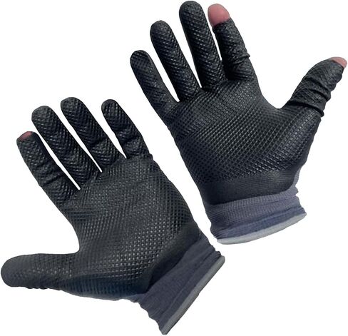Patented Open Index Finger and Thumb Tip Touchscreen Foam Nitrile Gloves for Hiking, Camping, & Outdoor Recreation (Men & Women) in Saudi Arabia