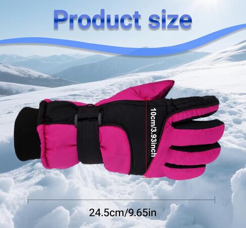 Women Windproof-Ski-Gloves Winter Cold-Weather Thick-Lining Warm Snow-Gloves for Skiing Hiking Cycling in Kuwait