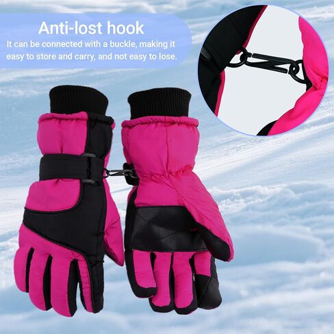 Women Windproof-Ski-Gloves Winter Cold-Weather Thick-Lining Warm Snow-Gloves for Skiing Hiking Cycling in Kuwait