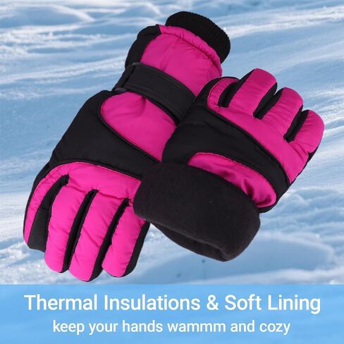 Women Windproof-Ski-Gloves Winter Cold-Weather Thick-Lining Warm Snow-Gloves for Skiing Hiking Cycling in Kuwait