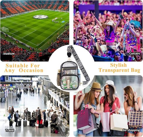 Clear Bag Stadium Approved Events Concerts Sports Outdoors Water Bottle Holder,Clear Purse for Women Men Handbags in Saudi Arabia