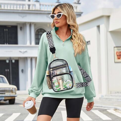 Clear Bag Stadium Approved Events Concerts Sports Outdoors Water Bottle Holder,Clear Purse for Women Men Handbags in Saudi Arabia