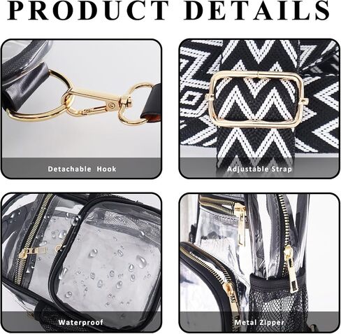 Clear Bag Stadium Approved Events Concerts Sports Outdoors Water Bottle Holder,Clear Purse for Women Men Handbags in Saudi Arabia