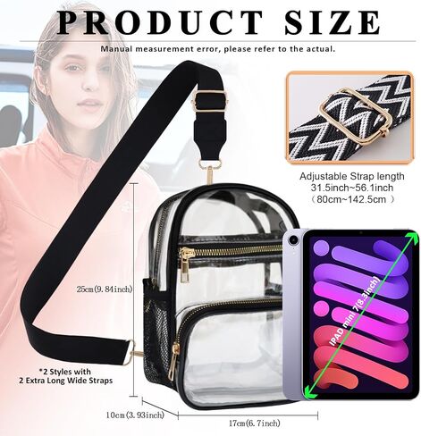 Clear Bag Stadium Approved Events Concerts Sports Outdoors Water Bottle Holder,Clear Purse for Women Men Handbags in Saudi Arabia
