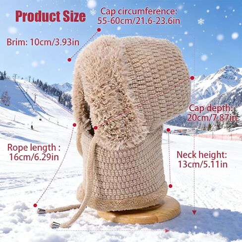 3 in 1 Beanie Hat with Scarf and Mask, 3 in 1 Beanie Hat for Women, Knitted Ski Scarf and Mask Set, Balaclava Hats in Saudi Arabia