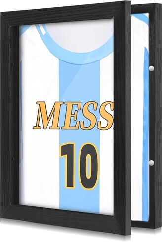 11" x 14" T Shirt Frames for Wall Display, Jersey Frame Display Case with UV Protection Acrylic, Wood Shadow Box Frame Depth of 1", Display Case for T Shirts, Jerseys, Memorabilia (Black) in Kuwait