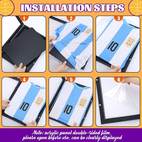 11" x 14" T Shirt Frames for Wall Display, Jersey Frame Display Case with UV Protection Acrylic, Wood Shadow Box Frame Depth of 1", Display Case for T Shirts, Jerseys, Memorabilia (Black) in Kuwait