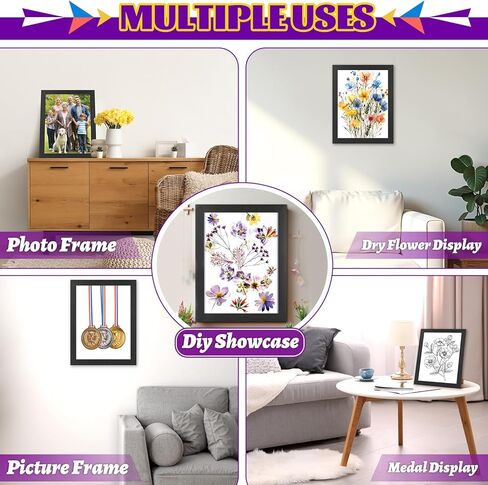 11" x 14" T Shirt Frames for Wall Display, Jersey Frame Display Case with UV Protection Acrylic, Wood Shadow Box Frame Depth of 1", Display Case for T Shirts, Jerseys, Memorabilia (Black) in Kuwait