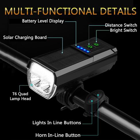 1000 Lumens Bike Lights Front and Back, 3 Modes LED Bicycle Light, Rechargeable Bike Lights for Night Riding, IPX5 Bike Headlight Waterproof, 3+5 Light Modes for Cyclists and Commuters in Saudi Arabia