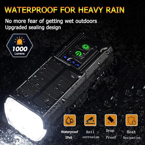 1000 Lumens Bike Lights Front and Back, 3 Modes LED Bicycle Light, Rechargeable Bike Lights for Night Riding, IPX5 Bike Headlight Waterproof, 3+5 Light Modes for Cyclists and Commuters in Saudi Arabia