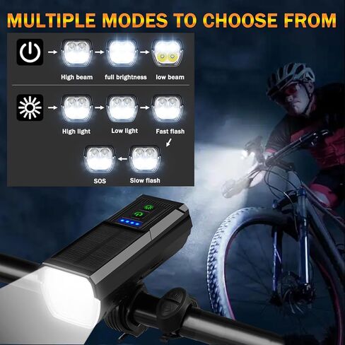 1000 Lumens Bike Lights Front and Back, 3 Modes LED Bicycle Light, Rechargeable Bike Lights for Night Riding, IPX5 Bike Headlight Waterproof, 3+5 Light Modes for Cyclists and Commuters in Saudi Arabia