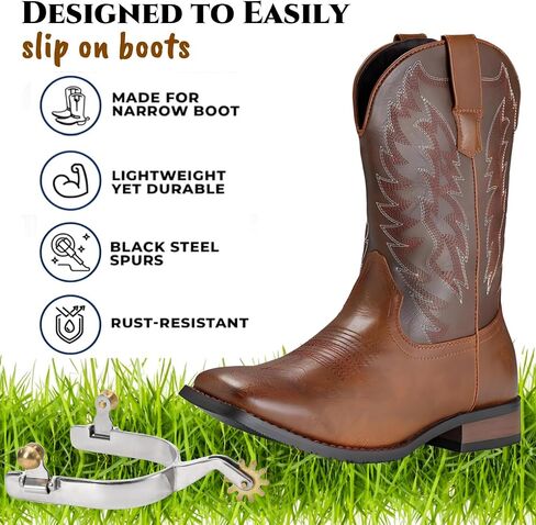 2 Pack Horse Spurs, Stainless Steel Stylish Boot Spurs with Gear Copper Rowels, Western Cowboy Equestrian Men Women Spur Horse Riding Accessories for Trail Riding, Horse Tack in Saudi Arabia