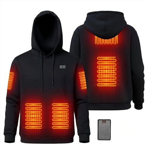 Heated Hoodie for Men Women 20000mAh Battery Fast Charge with Fleece Lining Unisex Heated Sweatshirt Electric Hoodie in Kuwait
