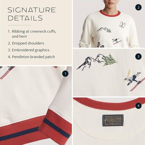 PENDLETON womens Graphic French Terry Pullover in Kuwait