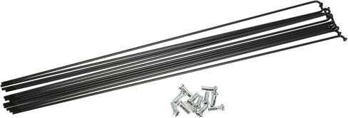 12 Pcs 14G J Bend 284mm x 2mm Bike Bicycle Spokes with Nipples Steel Black Stylish Design in Saudi Arabia