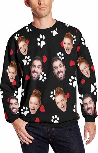 M YESCUSTOM مخصص البلوز للرجال شخصية الوجه القبيح عيد الميلاد مضحك البلوز قميص بلايز عادية Crewneck بلوزات in Saudi Arabia