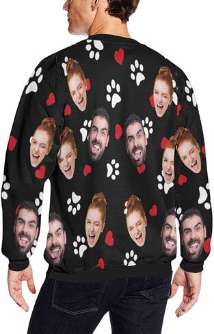 M YESCUSTOM مخصص البلوز للرجال شخصية الوجه القبيح عيد الميلاد مضحك البلوز قميص بلايز عادية Crewneck بلوزات in Saudi Arabia