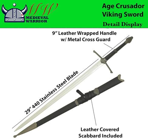 Medieval Warrior Middle Age Crusader Viking Sword with Scabbard in Saudi Arabia