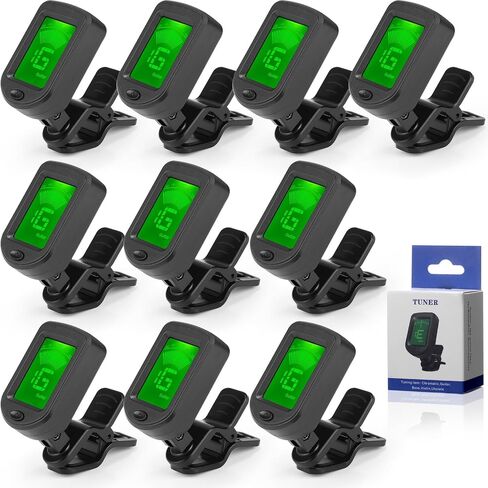 Boao 50 Pcs Guitar Tuner, Clip on Tuner with Chromatic Modes, Digital Electronic Clear LCD Display, 360 Degree Rotation for Acoustic/electric Guitar, Ukulele, Bass, Violin, Banjo, Mandolin in Saudi Arabia