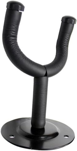 Sosoport Guitar Wall Hanger Rack Black Guitar Stand Holder for Acoustic Electric Bass Ukulele with Plate Sturdy Wall Mount Hook for Space-Saving Storage in Saudi Arabia