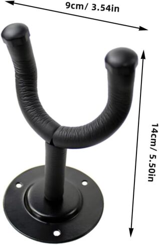 Sosoport Guitar Wall Hanger Rack Black Guitar Stand Holder for Acoustic Electric Bass Ukulele with Plate Sturdy Wall Mount Hook for Space-Saving Storage in Saudi Arabia