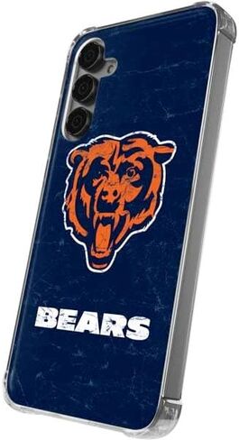 حافظة هاتف Skinit الشفافة متوافقة مع هاتف Galaxy S24 Plus - مرخصة رسميًا من NFL Chicago Bears - تصميم بديل متعثر in Saudi Arabia