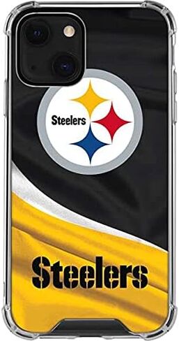حافظة هاتف Skinit الشفافة متوافقة مع iPhone 13 - تصميم مرخص رسميًا من NFL Pittsburgh Steelers in Saudi Arabia