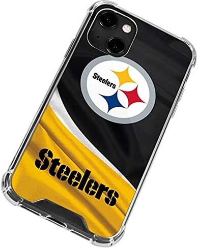 حافظة هاتف Skinit الشفافة متوافقة مع iPhone 13 - تصميم مرخص رسميًا من NFL Pittsburgh Steelers in Saudi Arabia