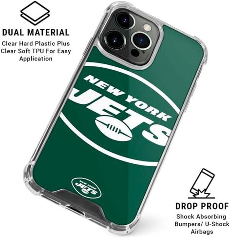 Skinit Clear Phone Case Compatible with iPhone 15 Pro Max - Officially Licensed NFL New York Jets Large Logo Design in Saudi Arabia