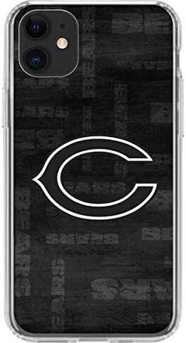 Skinit Clear Phone Case Compatible with iPhone 11 - Officially Licensed NFL Chicago Bears Black & White Design in Saudi Arabia