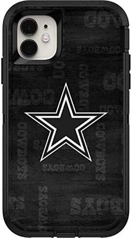 Skinit Decal Skin Compatible with OtterBox Defender iPhone 11 Case - Officially Licensed NFL Dallas Cowboys Black & White Design in Saudi Arabia
