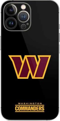 Skinit Decal Phone Skin Compatible with iPhone 15 Pro Max - Officially Licensed NFL Washington Commanders Black and White Design in Saudi Arabia