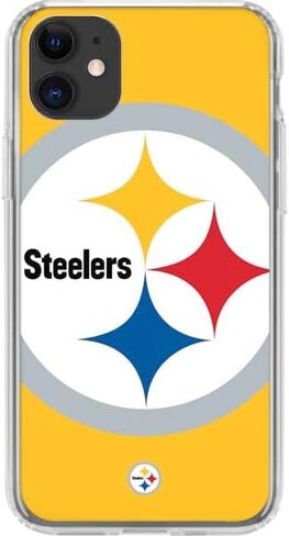 Skinit Clear Phone Case Compatible with iPhone 11 - Officially Licensed NFL Pittsburgh Steelers Large Logo Design in Saudi Arabia