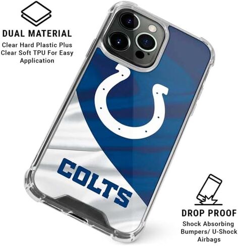 Skinit Clear Phone Case Compatible with iPhone 15 Pro Max - Officially Licensed NFL Indianapolis Colts Design in Saudi Arabia
