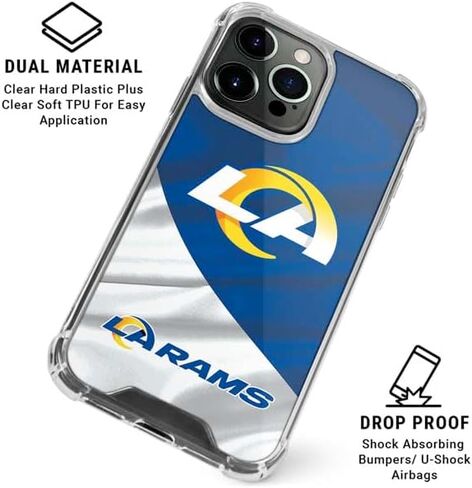 Skinit Clear Phone Case Compatible with iPhone 15 Pro Max - Officially Licensed NFL Los Angeles Rams Design in Saudi Arabia