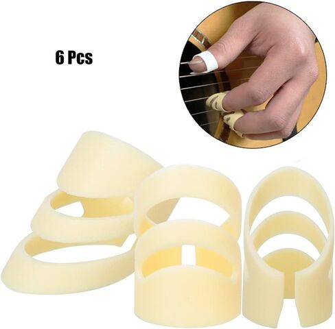 6 Pcs Guitar Finger Picks, Clear Sound Quality and Strong Control, Easy to Use, Available in 2 , for Steel String Guitars, with Classic Guitars (L Large) in Saudi Arabia
