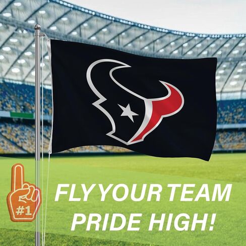 Team Sports America NFL Houston Texans 3 x 5 Outdoor Durable House Flag with Grommets | Sport Team Flag & Banner | Indoor Wall Decor Flag for Room | Works with Flag Poles for Outside House in Kuwait