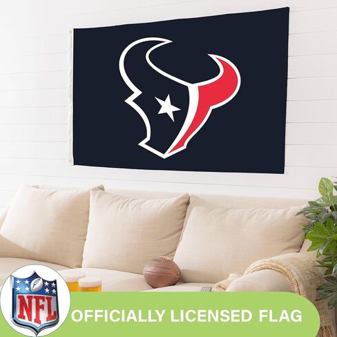 Team Sports America NFL Houston Texans 3 x 5 Outdoor Durable House Flag with Grommets | Sport Team Flag & Banner | Indoor Wall Decor Flag for Room | Works with Flag Poles for Outside House in Kuwait