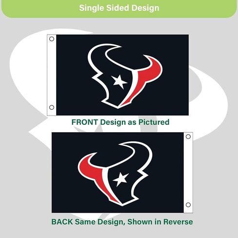 Team Sports America NFL Houston Texans 3 x 5 Outdoor Durable House Flag with Grommets | Sport Team Flag & Banner | Indoor Wall Decor Flag for Room | Works with Flag Poles for Outside House in Kuwait